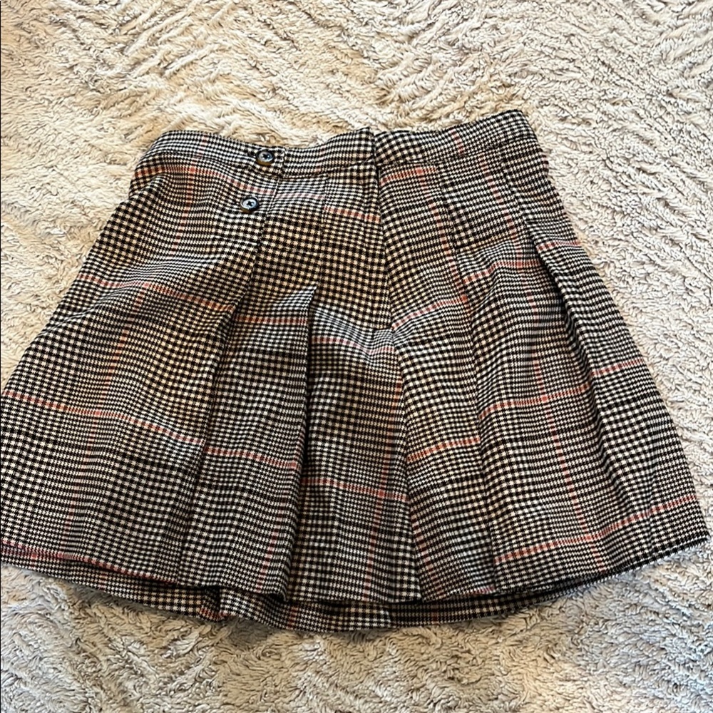 H&M Black and White Pleated Skater Mini Skirt